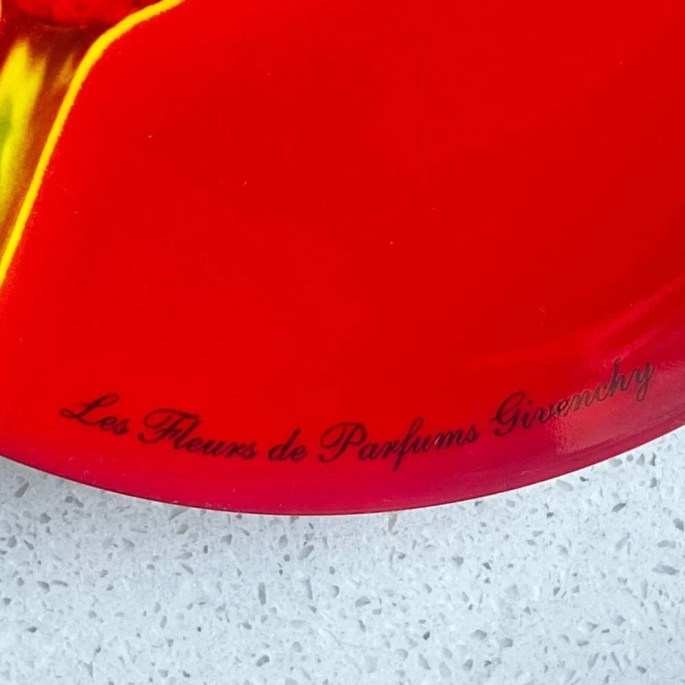 Signed Givenchy Les Fleurs De Parfums Red Calla Lily Decorative Plate 8.25" - Picture 2 of 7